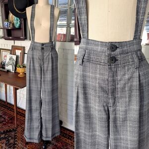 Free People Black and Gray Wide Leg Jumpsuit